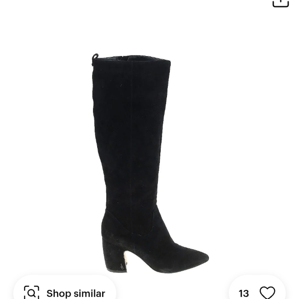 Sam Edelman Hai. Black Genuine Suede Boots .
